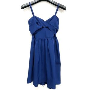 ROXY Navy/Blue Front Cross Flowy Strap Dress